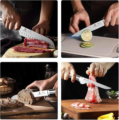 imarku Knife Set, 16PCS High Carbon Stainless Steel Kitchen Knife Set with Block Ultra Sharp Knife Block Set, Japanese Knife Set with Dotted Non-slip Ergonomic Handle, Best Gifts - Image 2