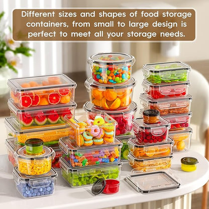 50 PCS Food Storage Containers with Lids Airtight (25 Containers & 25 Lids), 100% Leak Proof Meal Prep Container for Kitchen, BPA-Free Plastic(Polypropylene5), Microwave/Dishwasher Safe, Labels & Pen - Image 8