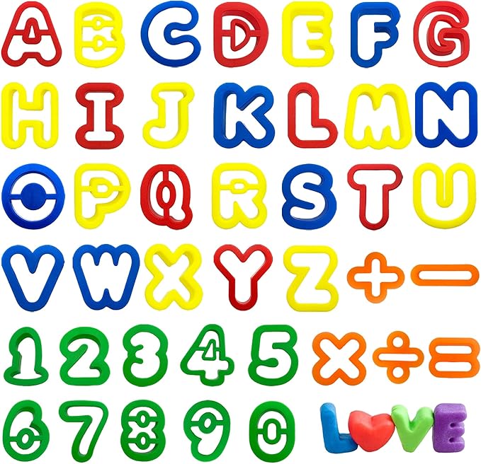 Dough Tool Set with Dough Alphabet Cutters,Numbers Cutters,Mathematical Symbols,Great Dough Tools for Learning Letters and Numbers - Image 8