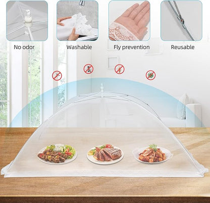 2 Pcs Extra Large Mesh Food Cover Tent（46"x20", 40"x24"）Umbrella Food Screen Covers for Outside Pop-up Mesh Reusable and Collapsible Food Nets for Parties Picnics Outdoor BBQs… - Image 3
