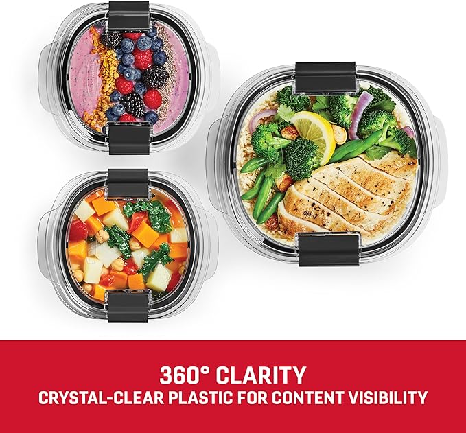 Rubbermaid Brilliance® Round Leak Proof Food Storage Containers, 6 Piece Set (Pack of 2) - Image 5