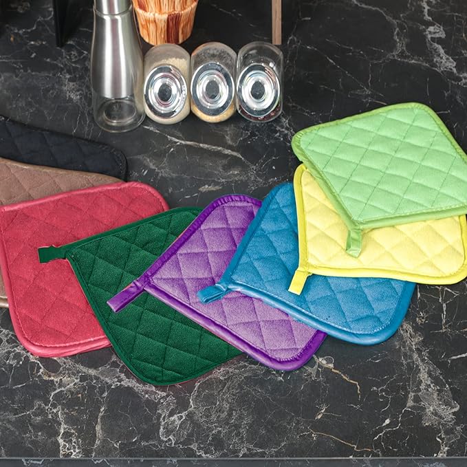 Pot Holders Buffalo Plaid Cotton Heat Resistant Potholder, Pot Holder, Hot Pads, Trivet for Cooking and Baking (5, Dark Green) - Image 6
