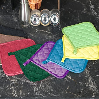 Pot Holders Buffalo Plaid Cotton Heat Resistant Potholder, Pot Holder, Hot Pads, Trivet for Cooking and Baking (5, Dark Green) - Image 6