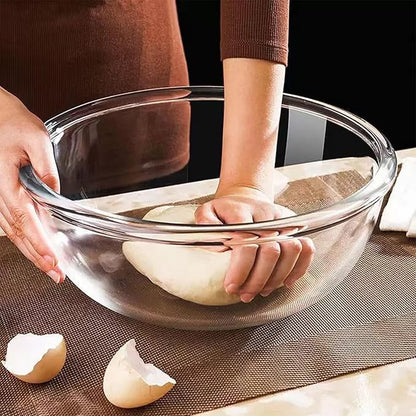 6.2Quart Large Glass Bowls with Lid,Thickened 12Inch Clear Glass Salad Cooking Bowls for Kitchen Salad Bread Storage, For Prepping, Marinating & Mixing Brining Kimch - Image 6