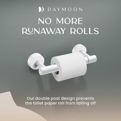 Day Moon™ - Toilet Paper Holder - Modern Roll Holder for Bathroom - 1 Pack - Wall Mount - Classic, White - Image 7