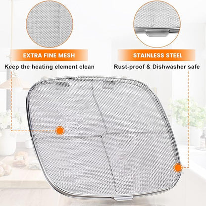 Stainless Steel Splatter Shield for Ninja Foodi AG301, Air Fryer Accessories Replacement Parts Fine Mesh Splatter Screen for Ninja Foodi 5 in1 Indoor Grill Air Fryer AG300,AG300C,AG301C,AG302,AG400
