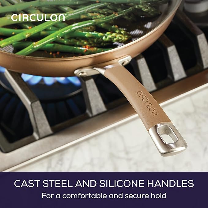 Circulon Premier Professional Hard Anodized Nonstick Cookware Induction Pots and Pans Set Nonstick, Home Essentials, 12-Piece, Bronze - Image 8