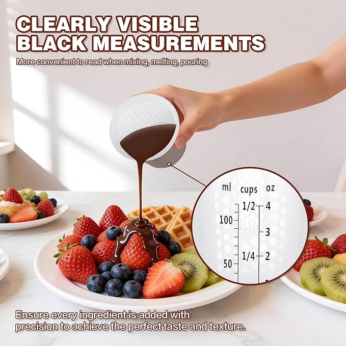Silicone Measuring Cups Set 10Pcs 125ml for Cooking Reusable Baking Supplies Silicone Flexible Melting Measure Cup for Butter, Chocolate