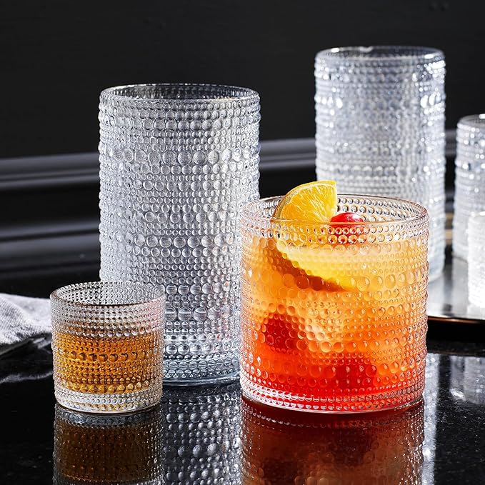 Glavers 2 Gallon Beverage Dispenser Clear Glass Hobnail Beaded Jug, Tight Lid, Side Press Stainless Steel Spigot. Cocktails, Juices, Water, Lemonade, Iced Tea. Parties, Celebrations, Everyday Fridge. - Image 3