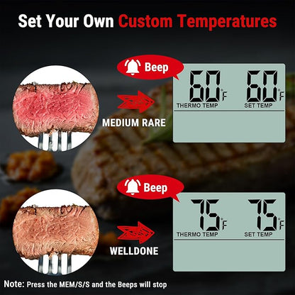 TempPro TP16 Large LCD Digital Cooking Food Meat Thermometer for Smoker Oven Kitchen BBQ Grill Thermometer Clock Timer with Stainless Steel Temperature Probe(Previously ThermoPro) - Image 4