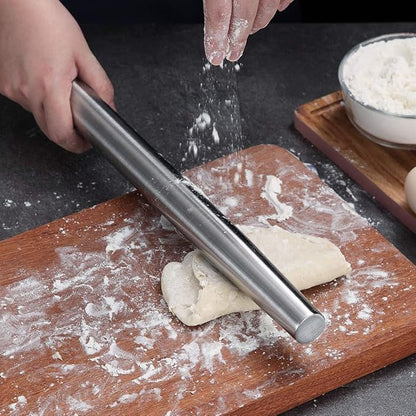 Stainless Steel Rolling Pin, Matte Finish 16.7 Inches, Berglander Rolling Pin For Baking Pizza Dough, Pie, Cookie, Essential Kitchen Utensil Gift Ideas For Bakers. - Image 9