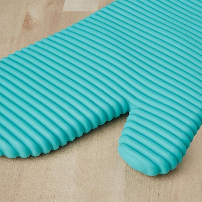 KITCHENAID Ribbed Soft Silicone Oven Mitt 2-Pack Set, 7.5"x13", Aqua Sky - Image 8