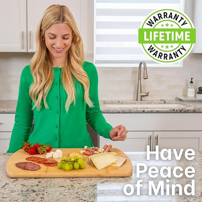 FSC-Certified Extra Large Bamboo Cutting Board Featuring 18 Inch Glue-Free Surface™ – XL, Non-Toxic Wooden Board for Family Kitchens, Butcher Block Style Food Prep with Lifetime Replacements - Image 6
