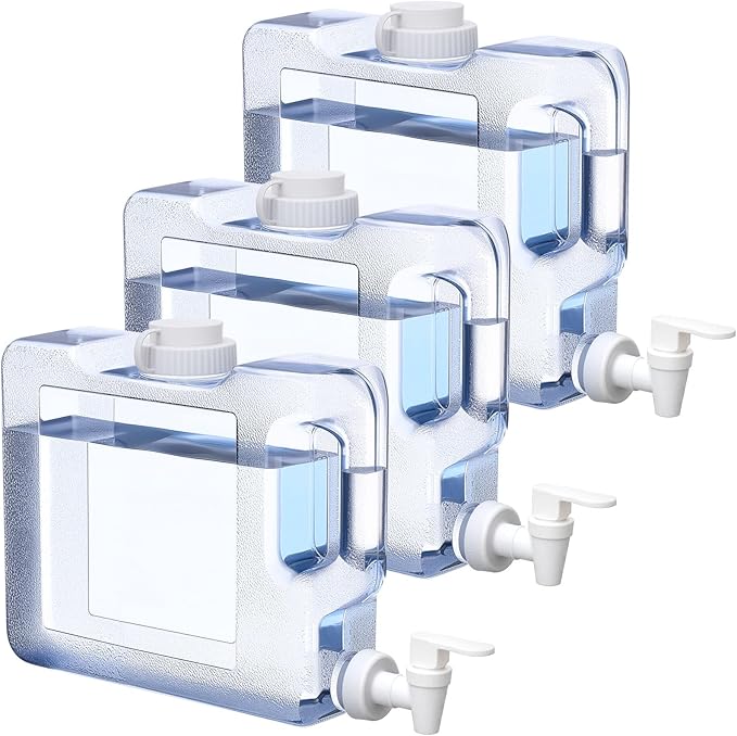 Funnymoom 3 Pack 0. 8 Gallon Fridge Water Dispensers Bottle with Leak-proof Spigot and Convenient Handle Plastic Cold Juice Beverage Dispenser Jug for Party Refrigerator Drink Juice Iced Tea