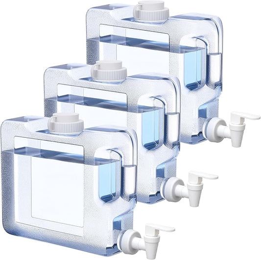 Funnymoom 3 Pack 0. 8 Gallon Fridge Water Dispensers Bottle with Leak-proof Spigot and Convenient Handle Plastic Cold Juice Beverage Dispenser Jug for Party Refrigerator Drink Juice Iced Tea