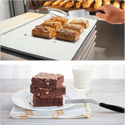Small Spatula Professional Mini Serving Spatula, 4 Pieces Stainless Steel Metal Spatulas Set, Cutter and Serve Turner for Kitchen, Flipping or Cooking for Brownie, Cookie, Lasagna, Pancakes or Cake