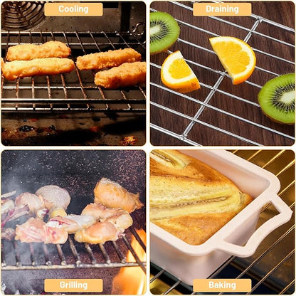 Roasting Rack Stainless Steel Wire Rack for Baking Sheet 5.3 x 8.46 Inch Heavy Duty Wire Grate Oven Grill Rack Oven Rack Cooling Rack Baking Rack with 4 Legs Rectangle Wire Cooking Racks for Meat