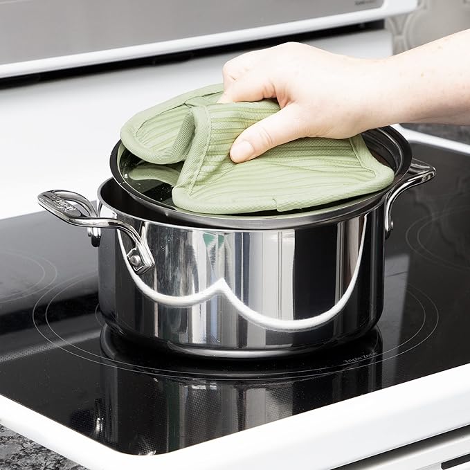 All-Clad Premium Pot Holder & Hot Pad: Heat Resistant to 500 Degrees - 100% Cotton, 10"x6.25" Hot Pad for Kitchen and Barbeque, (1-Pack), Fennel - Image 7