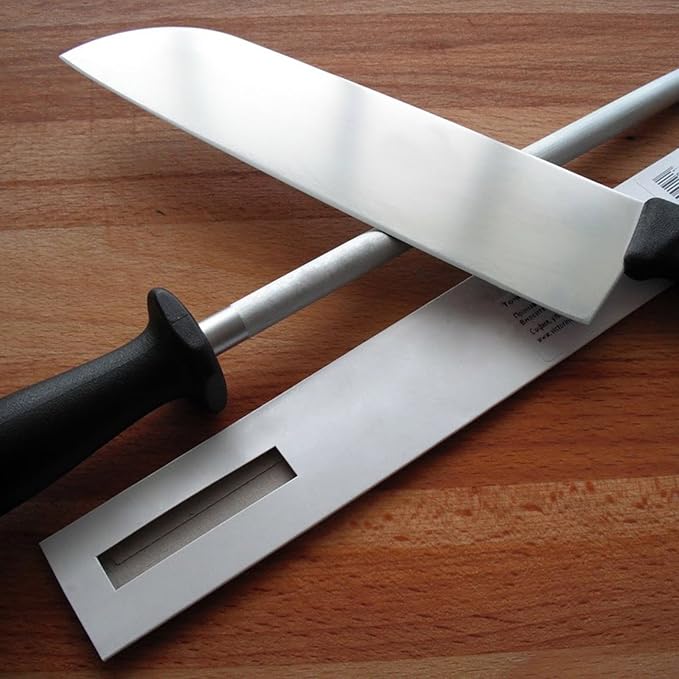 Professional Carbon Steel Black Knife Sharpening Steel, Black 12 Inch - Image 4