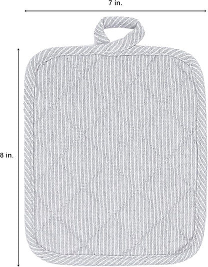 American Linen Pot Holders, Hot Pads, Table Pads for Kitchen and Dining Table, Non Slip Heat Resistant Hot Pot Holder (Grey, 8 Pack)