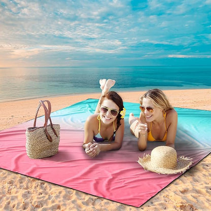 WIWIGO Beach Blanket Waterproof Sandproof Beach Mat 79" X 83"/10'x9'for 2-8 Adults Quick Drying Outdoor Picnic Mat Beach Accessories for Travel, Camping, Hiking - Image 5