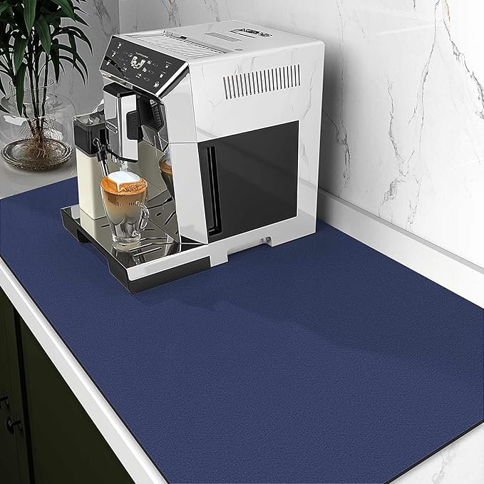 WISELIFE Dish Drying Mat Super Absorbent Drying Mat Large Dish Drying Mats for Kitchen Counter Easy Clean Dish Mat Kitchen Drying Mat18"x 28" Classic Blue - Image 2