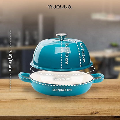 Enamelled Cast Iron Dutch Oven Pot – Dutch Oven For Sourdough Bread Baking – Cast Iron Bread Pot – Blue, 6 Quarts, 26cm – by Nuovva - Image 2