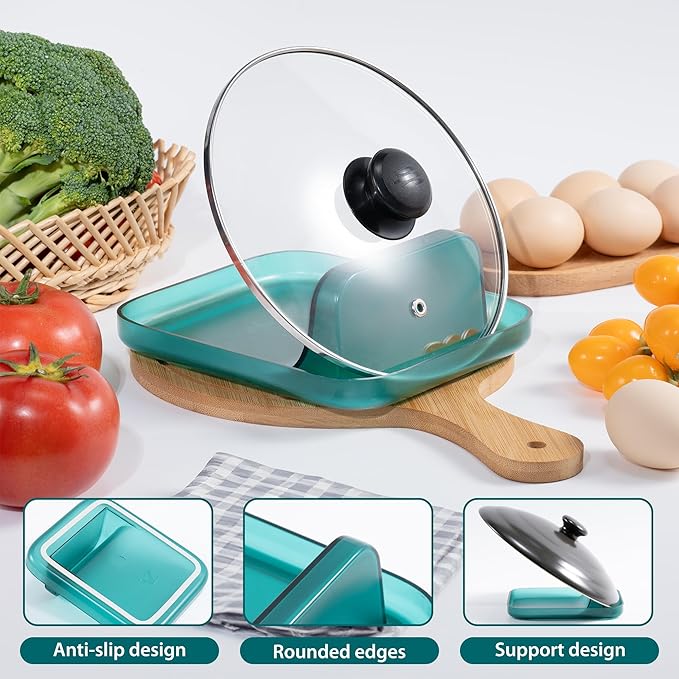 Li&Zhao Spoon Rest for Stove Top - Stove Spoon Holder for Kitchen Counter Pot Lid Holder Utensil Rest Cooking Spoon Holder