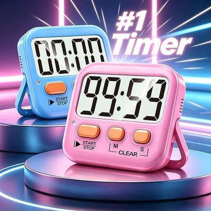 Antonki 2 Pack Digital Timer for Kids, Magnetic Countdown Kitchen Timers for Cooking, Egg, Classroom, Teacher, Exercise, Study, Oven - Battery Included - Image 2