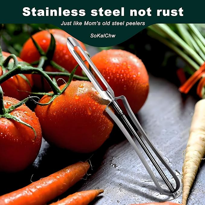 Potato Peelers for Kitchen, 2 Pcs, Just Like Mom's old steel Peeler - Image 4