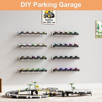 upsimples 12 Pack Acrylic Shelves Wall Organizer and Storage, 15" Display Shelf for Figure, Toy Cars, Perfume, Kids Bookshelf for Bedroom, Nursery, Craft Room, Clear - Image 2