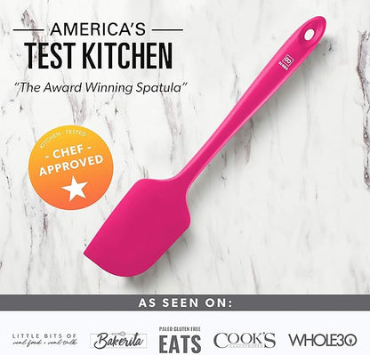 DI ORO Silicone Spatula Set - Rubber Kitchen Spatulas for Baking, Cooking, & Mixing - 600°F Heat-Resistant & BPA Free Silicone Scraper Spatulas for Nonstick Cookware - Dishwasher Safe (3pc, Magenta) - Image 7