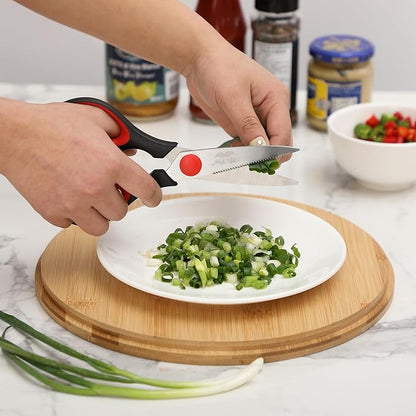 Mr. Pen- All Purpose Kitchen Shears with Protective Sheath, 8 Inch, Dishwasher Safe, Stainless Steel Food Scissors with Micro-Serrated Blades, Durable Utility Kitchen Shears, Black & Red - Image 7