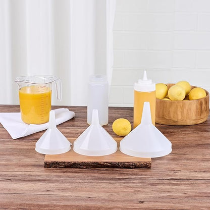 Restaurantware-Met Lux Plastic Funnel Set, 1 Pouring Tool Set - Includes 8,12, and 16-oz Funnel, 3-piece Pouring Tools, Wide Spout, For Transferring Ingredients - Image 3