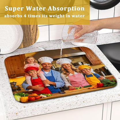 Custom Personalized Dish Drying Mat for Kitchen Counter Customized Dying Pad with Picture Text Home Decor - Image 7