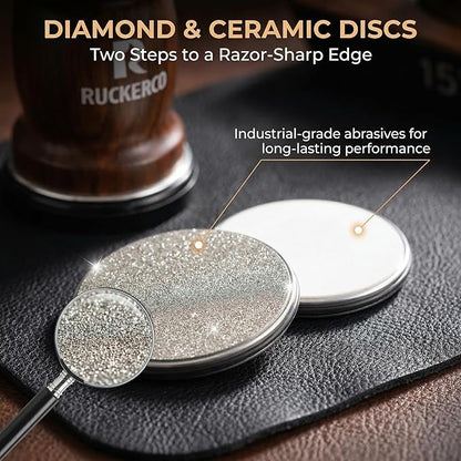 The Original Patented Knife Sharpener Kit, 4 Replaceable Ceramic Grinding Discs,Rolling Knife Sharpener 15& 20& 12& 25 Inclination Angles, Mother's Day, Father's Day,Birthday Give to You Love Most - Image 6
