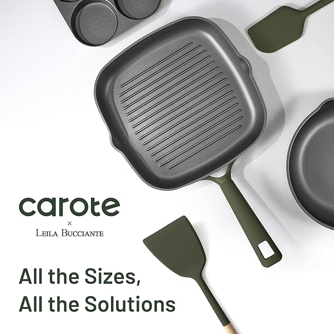 CAROTE 31PCS Pots and Pans Set, Nonstick Cookware Set Kitchen Non Stick Induction Titanium Cookware Non-toxic Granite Cooking set, PFOA Free - Image 7