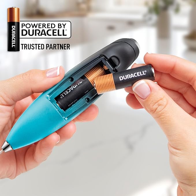 Zulay Kitchen Powerful Milk Frother Wand With 4 AA Duracell Batteries - Ultra Fast Handheld Drink Mixer - Electric Whisk Foam Maker for Coffee, Lattes, Cappuccino, Matcha & Creamer - Marine - Image 5