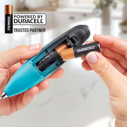 Zulay Kitchen Powerful Milk Frother Wand With 4 AA Duracell Batteries - Ultra Fast Handheld Drink Mixer - Electric Whisk Foam Maker for Coffee, Lattes, Cappuccino, Matcha & Creamer - Marine - Image 5