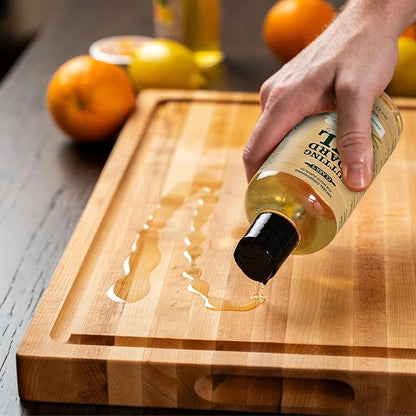 CLARK'S Bamboo Cutting Board Oil - Food Grade Mineral Oil for Wood Cutting Board - Scented with Lemongrass Essential Oils - Butcher Block Conditioner - Restores and Protects Wood - Made in USA,12oz