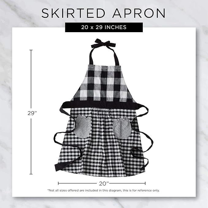 DII Women's Spring & Summer Apron Collection Adjustable, Two Large Pockets & Extra Long Ties, One Size Fits Most