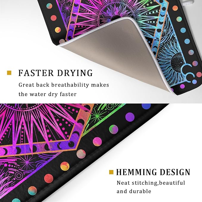 Colorful Microfiber Dish Drying Mat for Kitchen Counter 18 X 24 in Moon Decoration Dishes Pad Coffee Mats - Image 3
