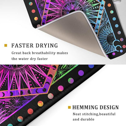Colorful Microfiber Dish Drying Mat for Kitchen Counter 18 X 24 in Moon Decoration Dishes Pad Coffee Mats - Image 3