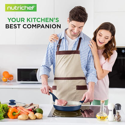 Nutrichef 54 Piece Professional Grade Complete Home Kitchen Cookware Set, Ceramic Non-Stick Bakeware, Pot and Pans Kit, Cool-Touch Handles, Safe for Gas, Electric, Induction Cooktops, Easy Clean - Image 7
