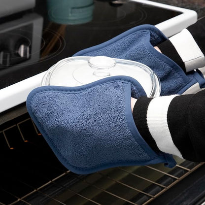 RITZ Terry Pocket Mitt & Hot Pad: Unparalleled Heat Resistant, Durable 100% Cotton – Ergonomically Designed for Optimal Grip – Easy-Care Machine Washable – 2-Pack, Federal Blue - Image 4