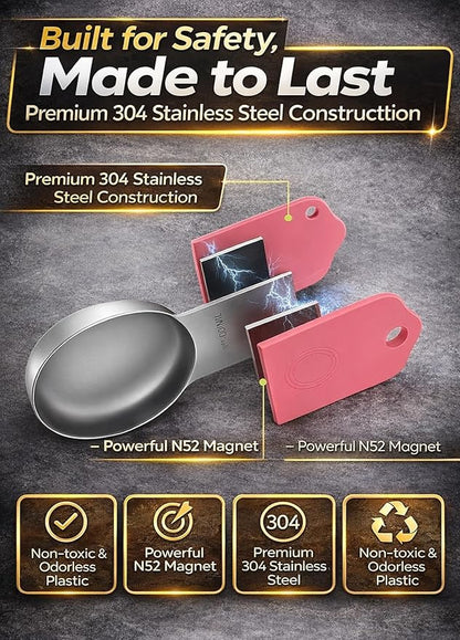Magnetic Measuring Cups and Spoons Set304 Stainless Steel Dual Scale Set of 15, Strong N52 Magnetic Nesting Design with Leveler, for Dry&Liquid Ingredients, Dishwasher Safe(Colorful) - Image 9