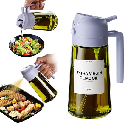 TrendPlain - Original 16oz/470ml Olive Oil Dispenser Bottle for Kitchen Gadgets and Air Fryer Accessories - Olive Oil Sprayer for Cooking w/Stickers - Lilac by TrendPlain