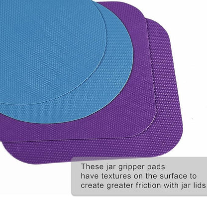 LUTER 4pcs Jar Opener, Rubber, Multi-function Silicone Bottle Opener for Seniors with Weak Hands Lid Cap Gripper Pads Kitchen Coasters Gadgets(Blue, Purple) - Image 4