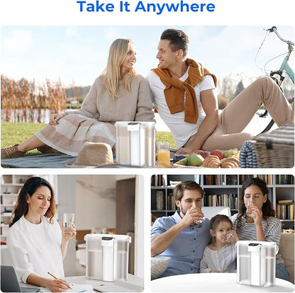 Waterdrop ED02W Compact Electric Water Filter Pitcher, 200-Gallon Rechargeable Instant Powerful Dispenser, NSF/ANSI 42&53&401&372, Reduce PFOA/PFOS, Lead, Chlorine, 14-Cup, NOT Reduce TDS, White