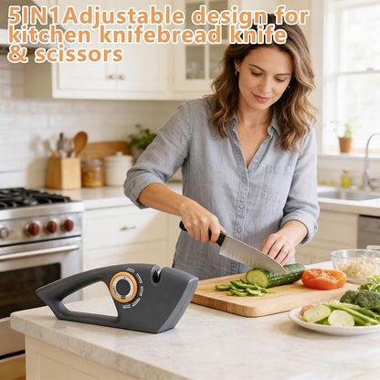 5 in 1 Versatile Manual Knife Sharpener, 5 Stages Knife Sharpeners Professional Chef's Kitchen Knife Accessories, Kitchen Blade & Scissors Sharpening Tool, Easy to Use, for Kitchen Knife - Image 7